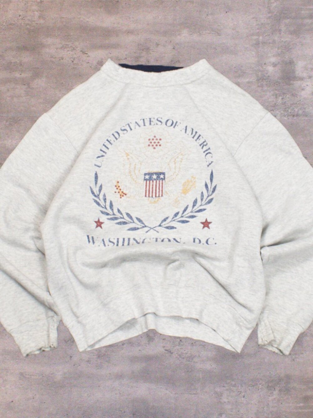 90's United States Of America‎ Washington DC Crest Heather Grey Crewneck
